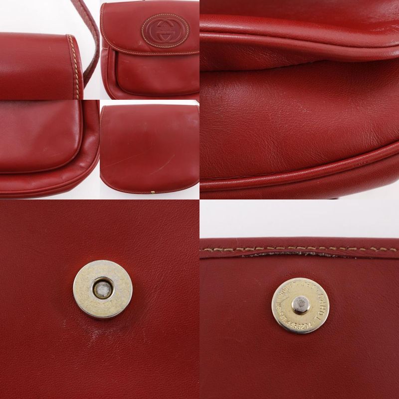 Gucci Vintage Interlocking G 001.904.1059 Calf Red Shoulder Bag — view 8