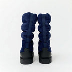 Chanel Boots Short Shoes Suede Navy Black Middle Snow — view 5