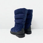 Chanel Boots Short Shoes Suede Navy Black Middle Snow — view 4