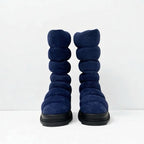 Chanel Boots Short Shoes Suede Navy Black Middle Snow — view 2