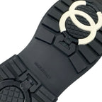 Chanel Boots Short Shoes Suede Navy Black Middle Snow — view 8