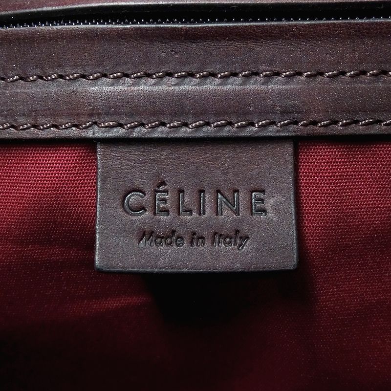 Celine Bag Handbag Triomphe Canvas Brown Bordeaux Wine Red — view 6