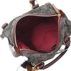 Celine Bag Handbag Triomphe Canvas Brown Bordeaux Wine Red — view 5