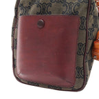 Celine Bag Handbag Triomphe Canvas Brown Bordeaux Wine Red — view 9