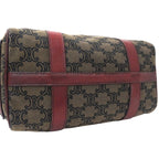 Celine Bag Handbag Triomphe Canvas Brown Bordeaux Wine Red — view 8