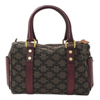 Celine Bag Handbag Triomphe Canvas Brown Bordeaux Wine Red — view 2