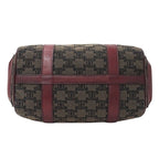 Celine Bag Handbag Triomphe Canvas Brown Bordeaux Wine Red — view 3