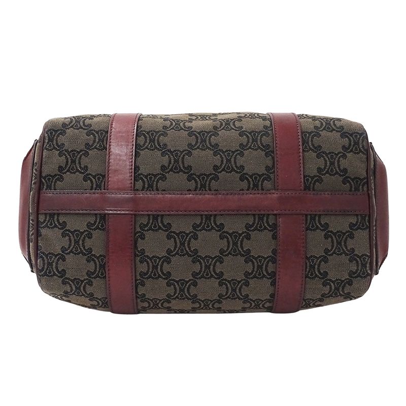 Celine Bag Handbag Triomphe Canvas Brown Bordeaux Wine Red — view 3