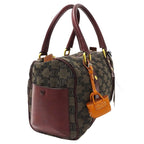Celine Bag Handbag Triomphe Canvas Brown Bordeaux Wine Red — view 4