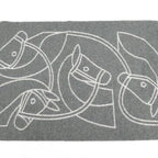 Hermes Muffler Entrelac Equestre Gray 100% Cashmere Fringe Accessori Scarf — view 6