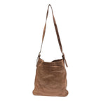 Celine Vintage Flower Design Leather Shoulder Bag Brown