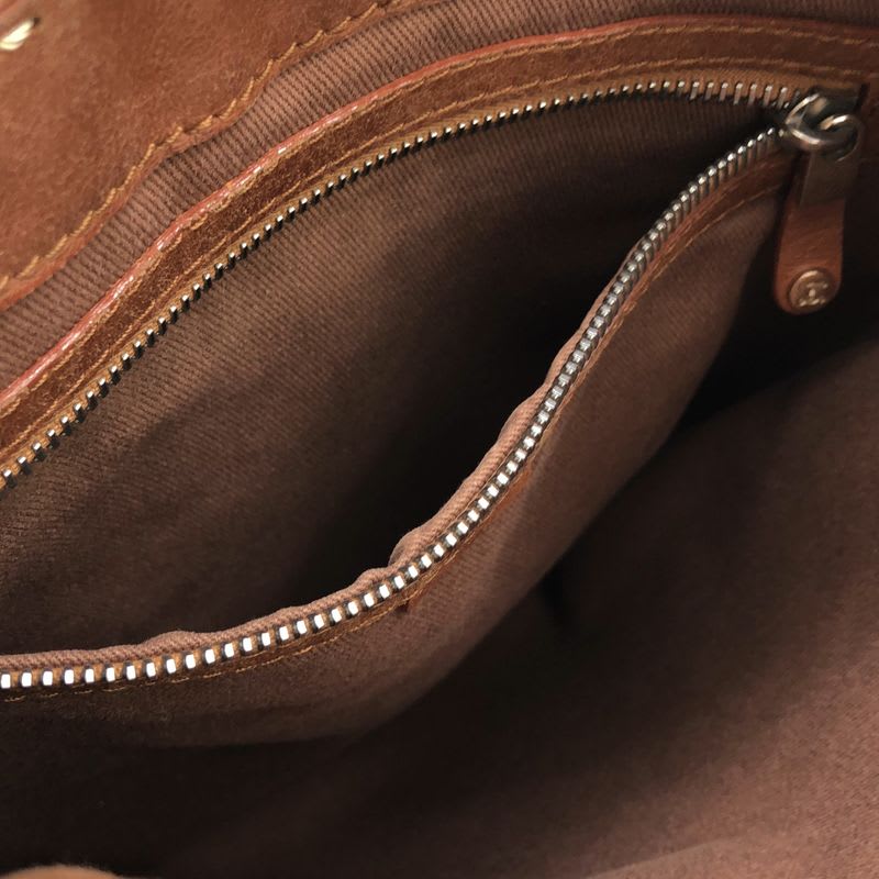 Celine Vintage Flower Design Leather Shoulder Bag Brown