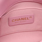 Chanel Shoulder Bag Mini Quilted Pink Leather Small Flap Chain — view 4