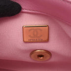 Chanel Shoulder Bag Mini Quilted Pink Leather Small Flap Chain — view 5
