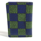 Louis Vuitton Card Case Organizer De Poche Leather Canvas Blue — view 3