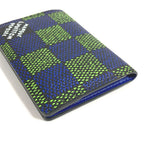 Louis Vuitton Card Case Organizer De Poche Leather Canvas Blue — view 6