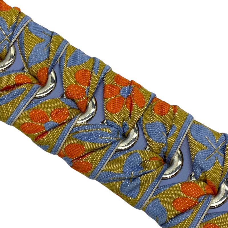 Fendi Mini Strap You Shoulder Accessory Flower Floral Ribbon Canvas Blue — view 5