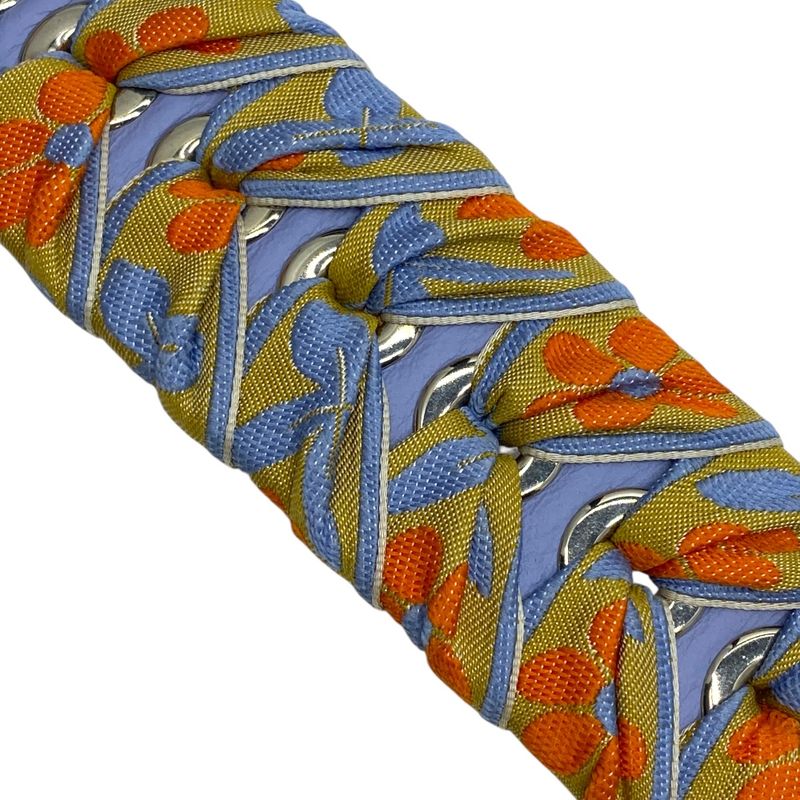 Fendi Mini Strap You Shoulder Accessory Flower Floral Ribbon Canvas Blue — view 4