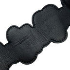 Fendi Long Strap You Shoulder Accessory Leaf Velvet Leather Black Blue