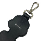 Fendi Long Strap You Shoulder Accessory Leaf Velvet Leather Black Blue