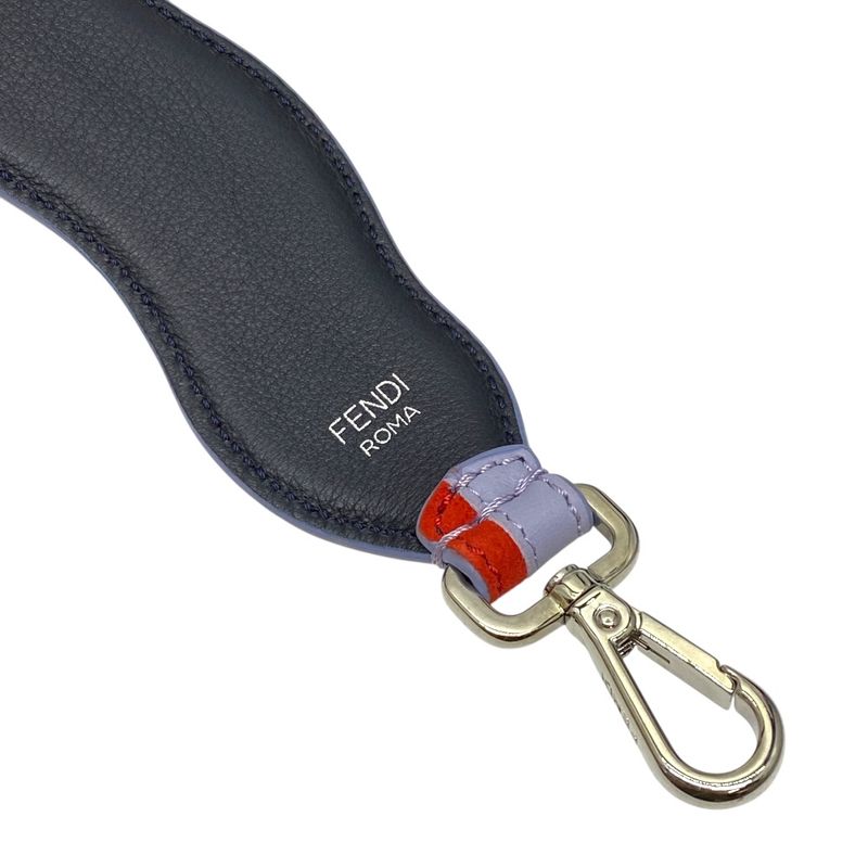 Fendi Long Strap You Shoulder Accessory Wave Suede Leather Red Purple — view 3