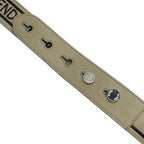 Fendi Long Strap You Shoulder Accessory ROMA Logo Leather Silver Beige — view 8