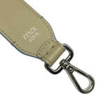 Fendi Long Strap You Shoulder Accessory ROMA Logo Leather Silver Beige — view 3