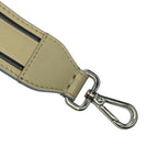 Fendi Long Strap You Shoulder Accessory ROMA Logo Leather Silver Beige — view 2