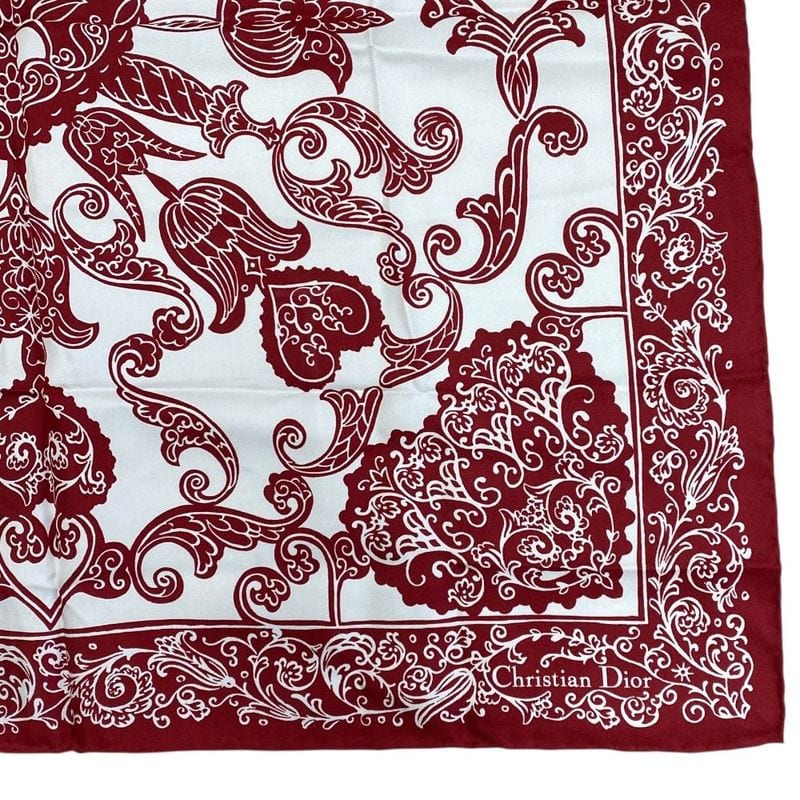 Christian Dior Scarf Accessory Silk Logo Bandana Pattern All Over White — view 4