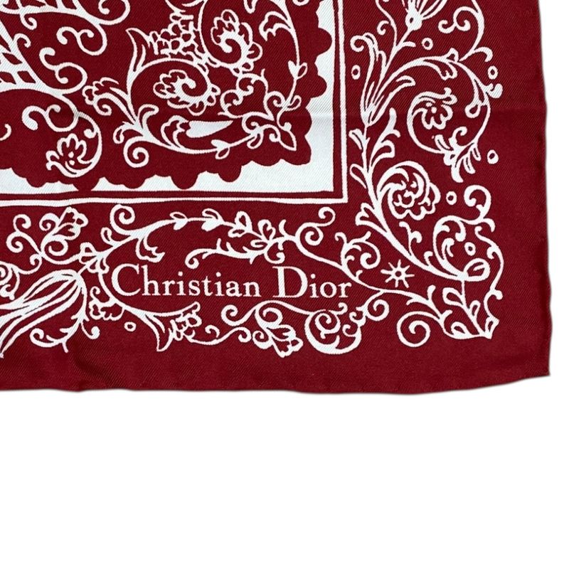 Christian Dior Scarf Accessory Silk Logo Bandana Pattern All Over White — view 5