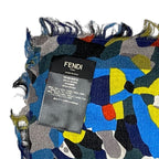 Fendi Bugs Monster Scarf Shawl Large Accessory Silk Logo All Over Pattern — view 7