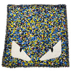 Fendi Bugs Monster Scarf Shawl Large Accessory Silk Logo All Over Pattern — view 6