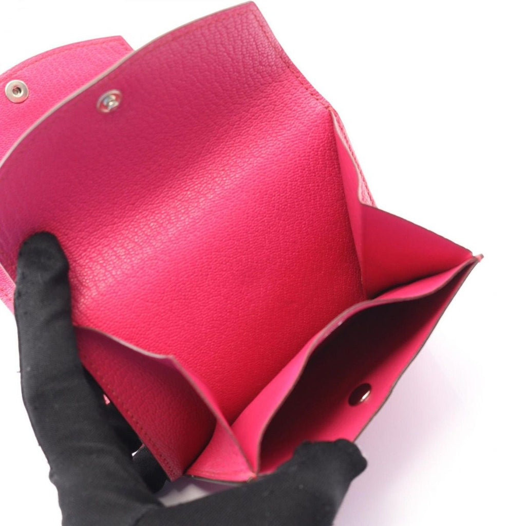 Hermes Trifold Wallet Till Rose Shocking Leather — view 4