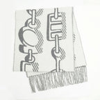 Hermes Muffler Dore Bagle Gray 100% Cashmere Fringe Accessories Scarf — view 2