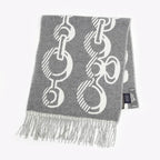Hermes Muffler Dore Bagle Gray 100% Cashmere Fringe Accessories Scarf — view 3