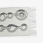 Hermes Muffler Dore Bagle Gray 100% Cashmere Fringe Accessories Scarf — view 7