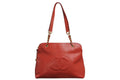 Chanel Chain Shoulder Tote Bag Caviar Leather Big CC Logo Coco Ball Red Gold