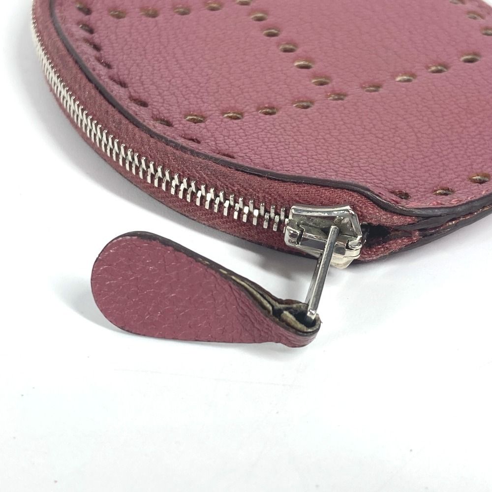 Hermes Coin Case Evelyne H Logo Leather Purple — view 5