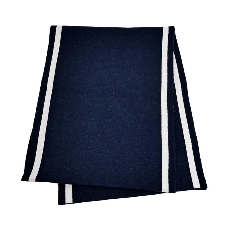 Chanel Reversible Muffler Navy Coco Mark 2025 Cruises Aaa710 Scarf — view 2