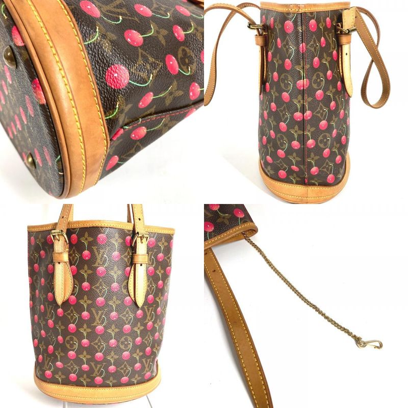 Louis Vuitton Shoulder Bag Bucket PM Monogram Canvas Brown — view 8