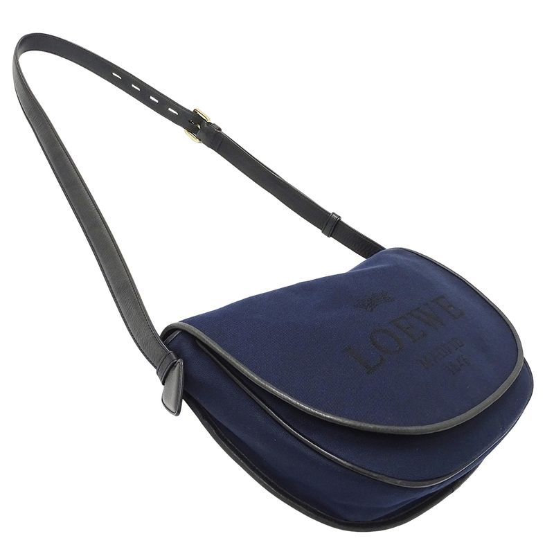 Loewe Bag Shoulder Canvas Navy Logo Crossbody — view 4