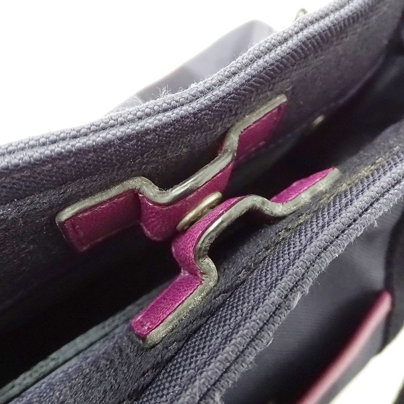 Loewe Bag Shoulder 2-Way Canvas Navy Tassel Fringe — view 8