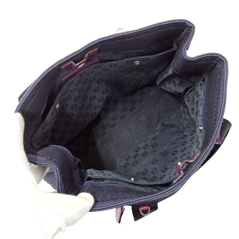 Loewe Bag Shoulder 2-Way Canvas Navy Tassel Fringe — view 5