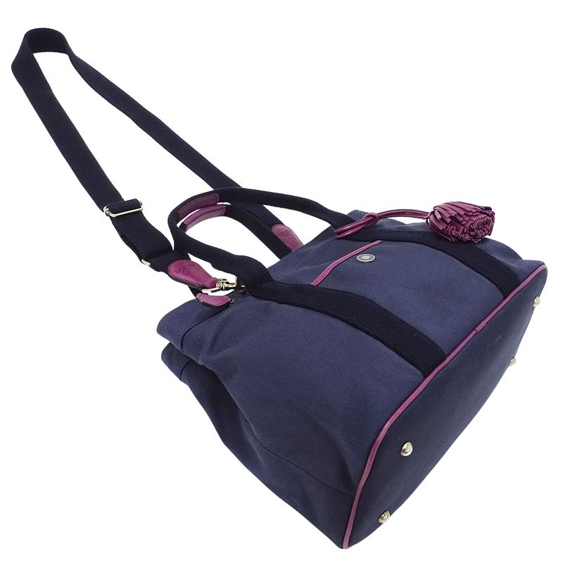 Loewe Bag Shoulder 2-Way Canvas Navy Tassel Fringe — view 4