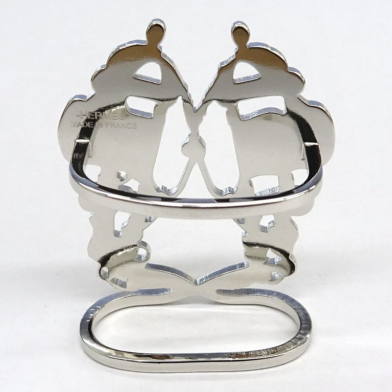 Hermes Scarf Ring Brides De Gala Metal Silver SV — view 3