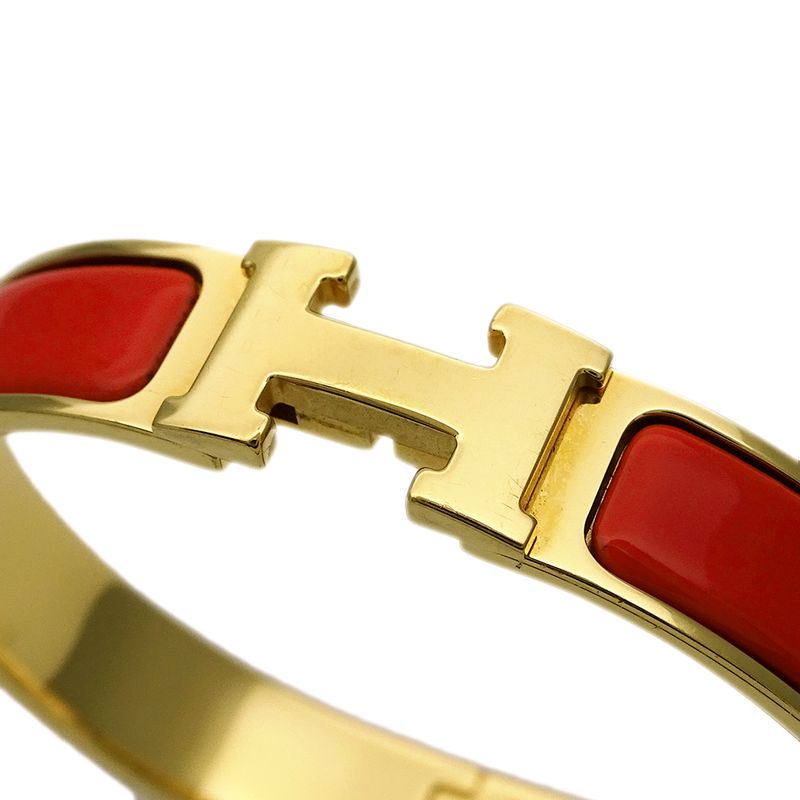 Hermes Bracelet Click H PM Bangle Orange Gold Cool — view 6