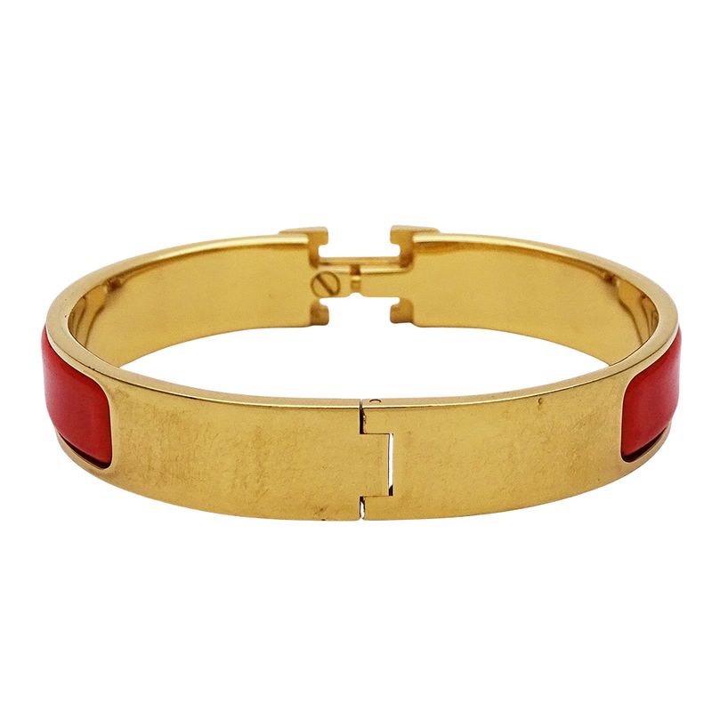 Hermes Bracelet Click H PM Bangle Orange Gold Cool — view 4