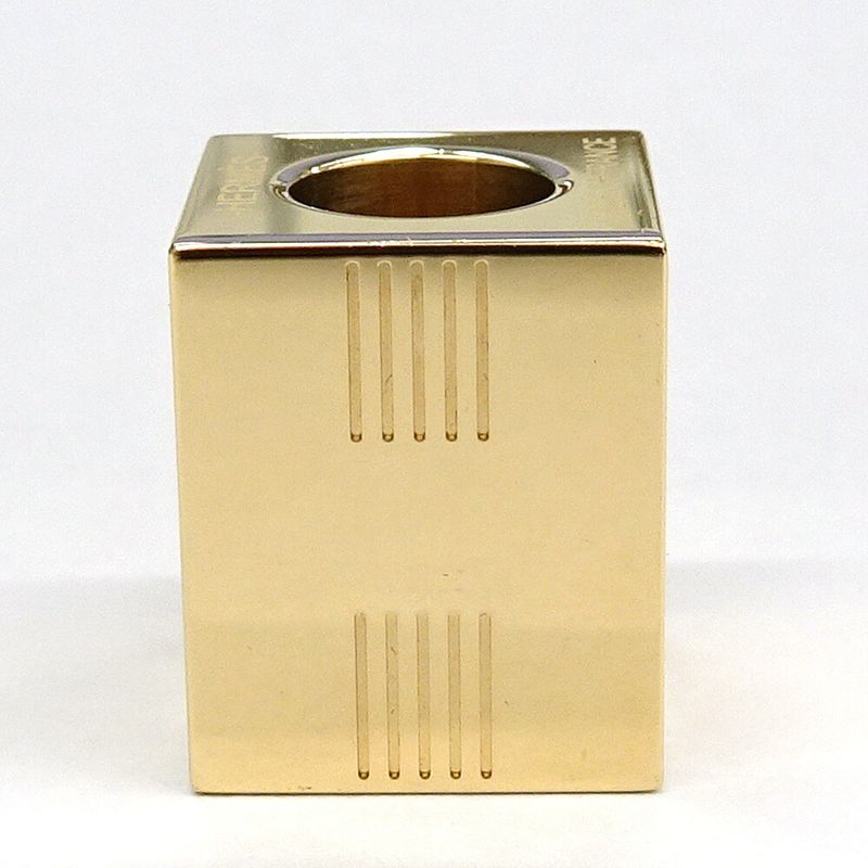 Hermes Scarf Ring Cube Teme H Motif Metal Gold GD — view 4
