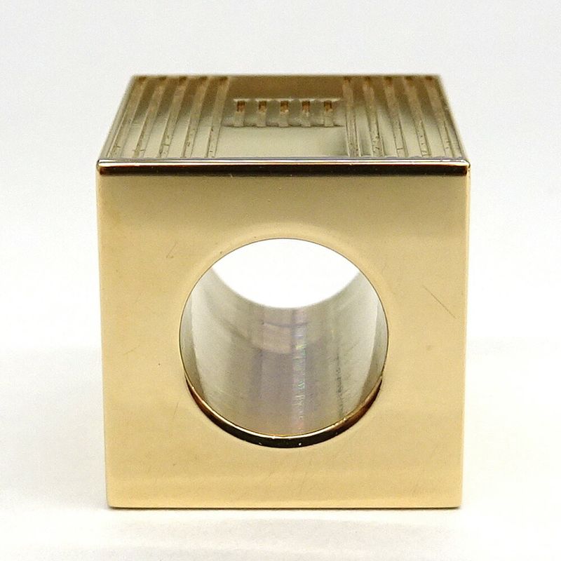 Hermes Scarf Ring Cube Teme H Motif Metal Gold GD — view 6