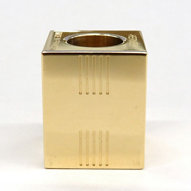 Hermes Scarf Ring Cube Teme H Motif Metal Gold GD — view 2